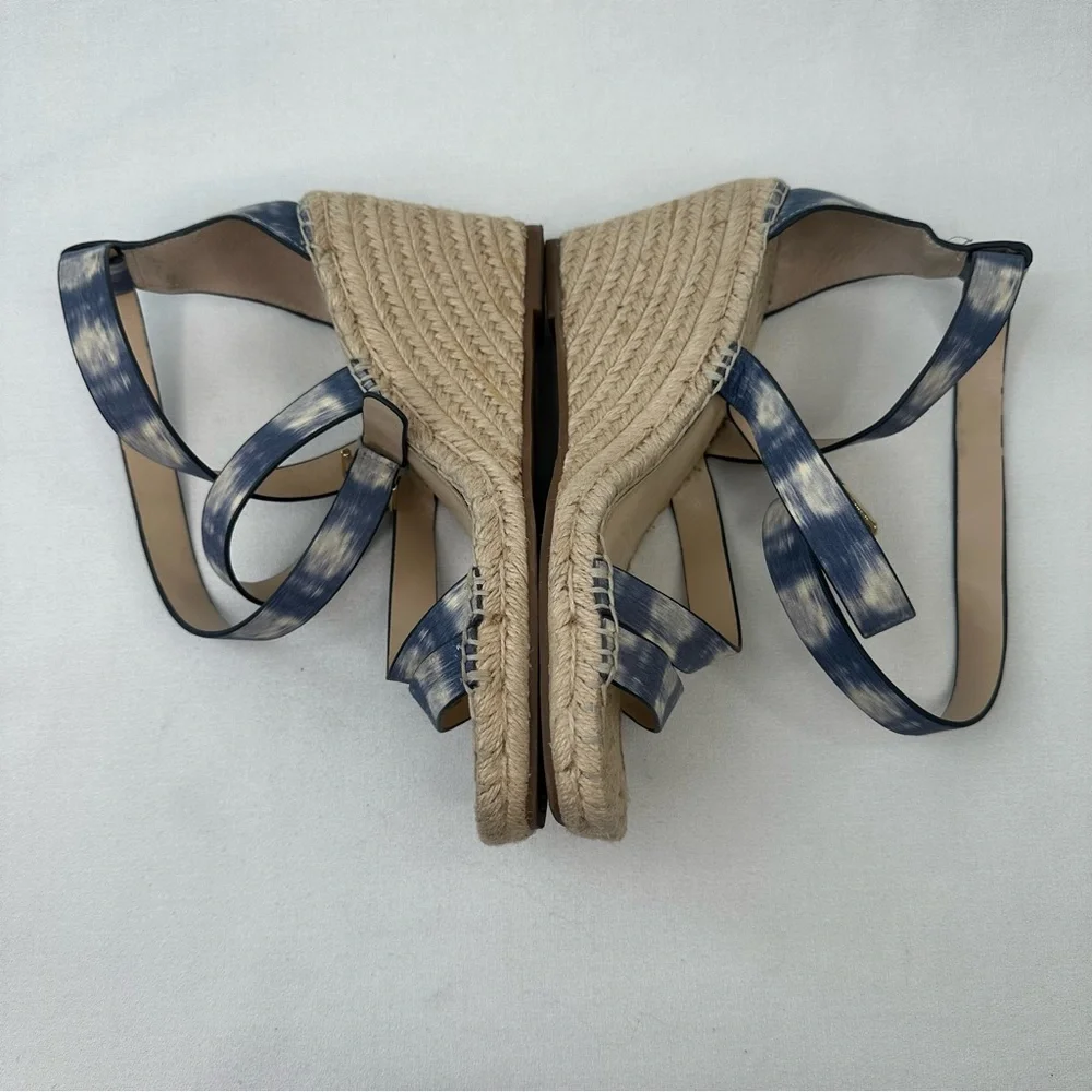 Vince Camuto Mesteria Platform Wedge Espadrille Sandal 8.5 Blue